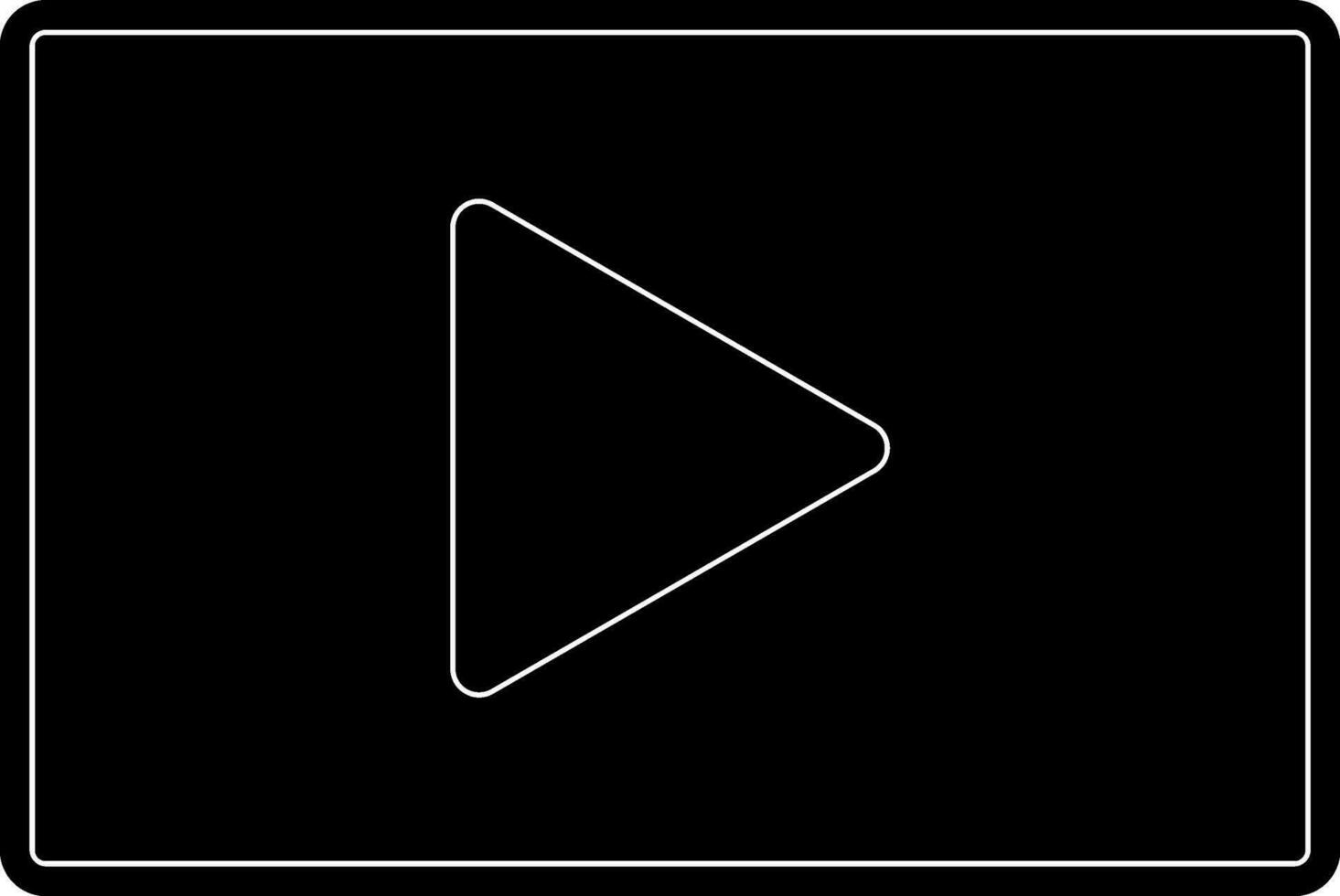 Video player in Black and white color. Glyph icon or symbol. vector