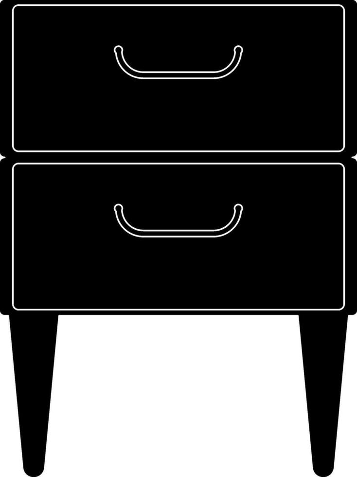 Drawer in Black and white color. Glyph icon or symbol. vector