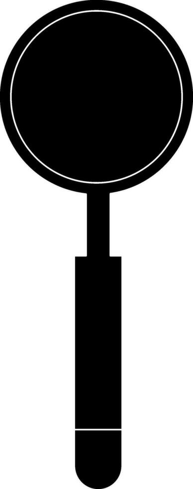 Black and white magnifying glass. Glyph icon or symbol. vector