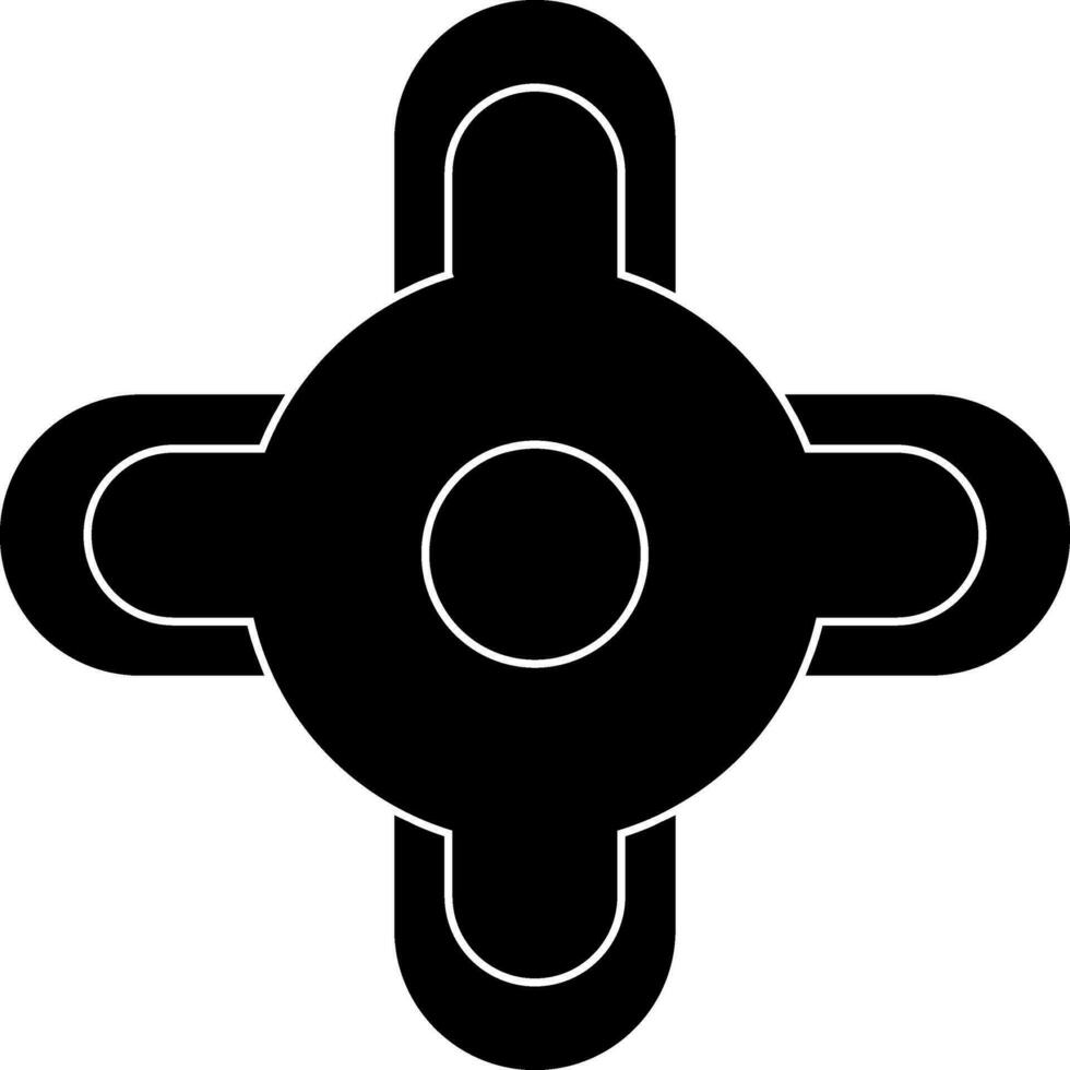 Black and white spotlight in flat style. Glyph icon or symbol. vector