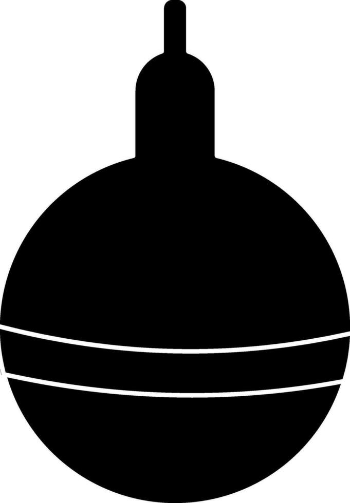 Flat style bauble in Black and white color. Glyph icon or symbol. vector