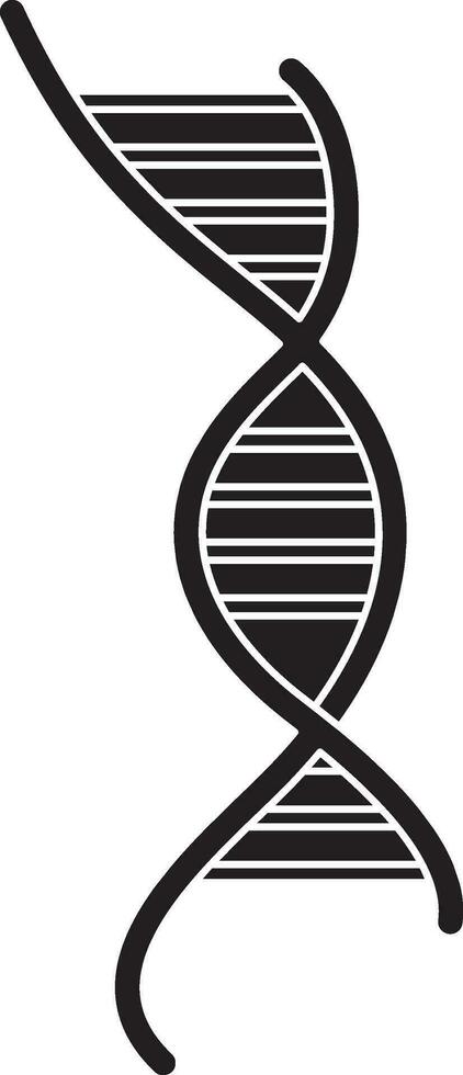 DNA symbol in black style of isolated. vector