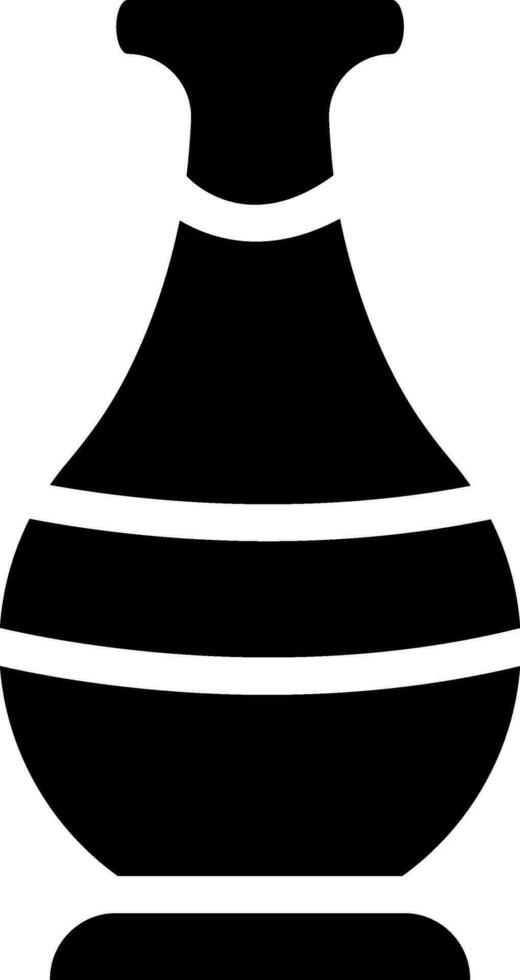 Black and white isolated vase in flat style. Glyph icon or symbol. vector