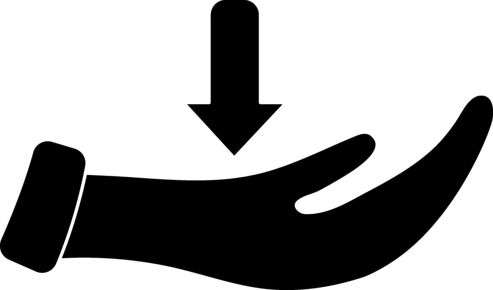 Black and white hand with arrow. vector