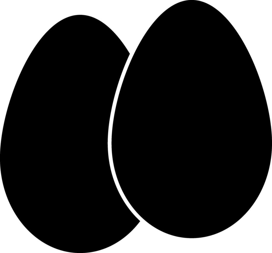 Black and white two eggs in flat style. vector