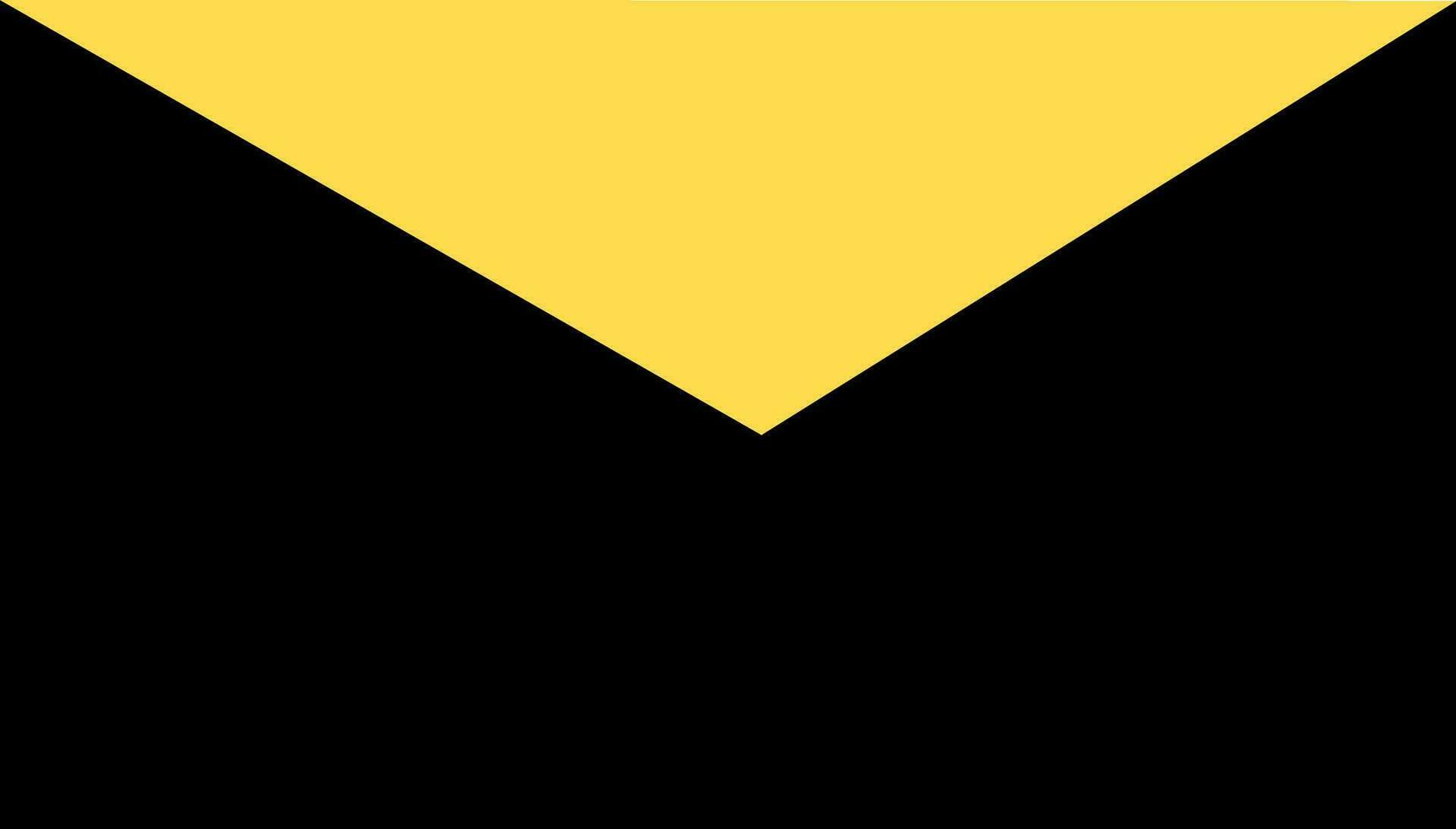 plano estilo envolope en negro y amarillo color. vector
