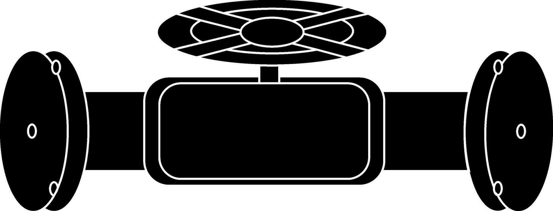 Illustration of a black valve pipe. vector