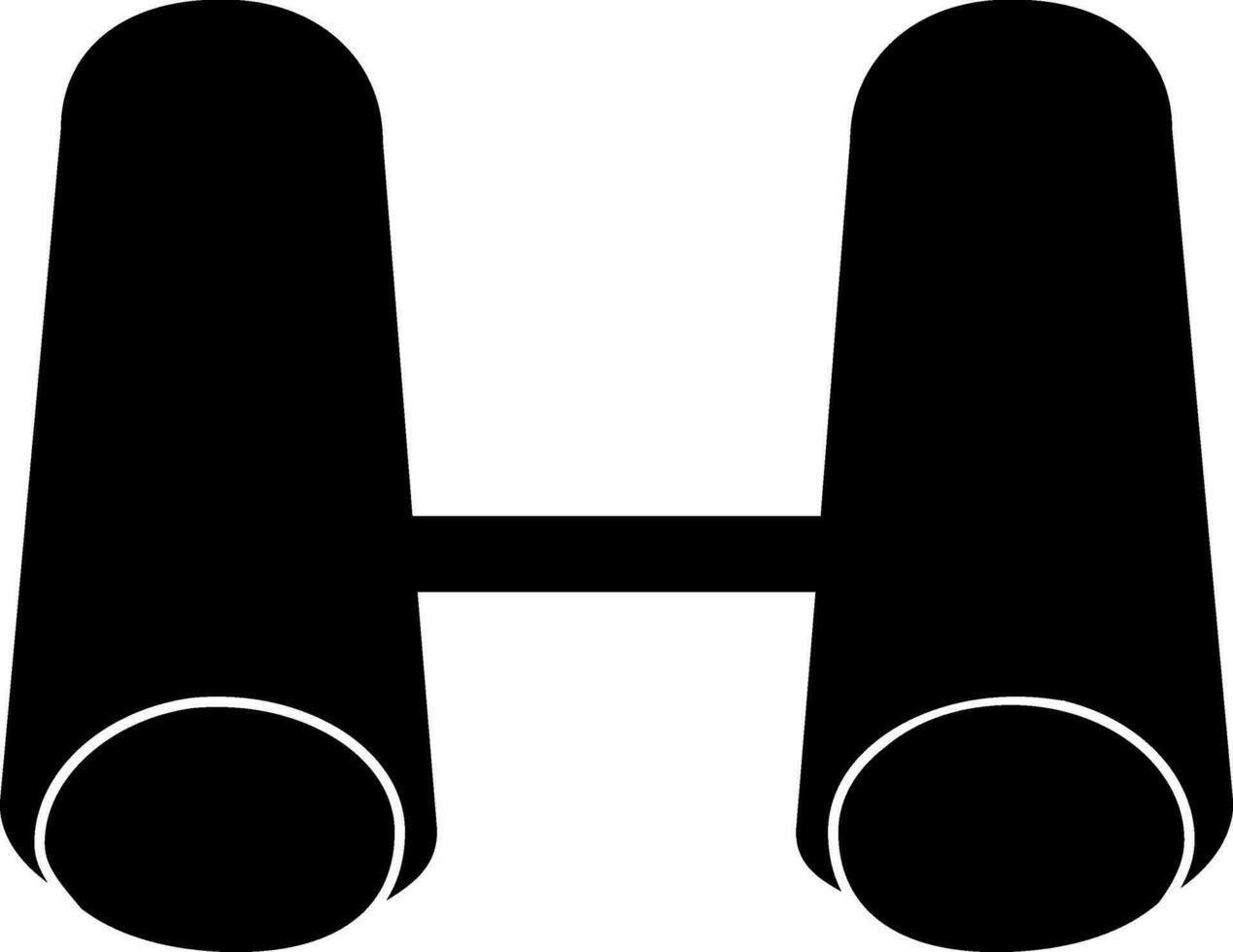 Black binocular in flat style. vector