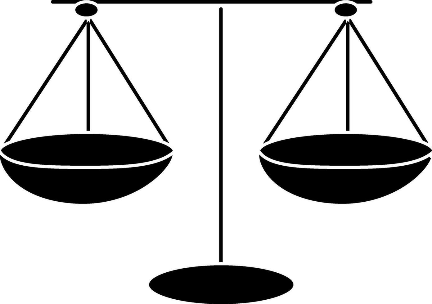 Black balance scale on white background. vector