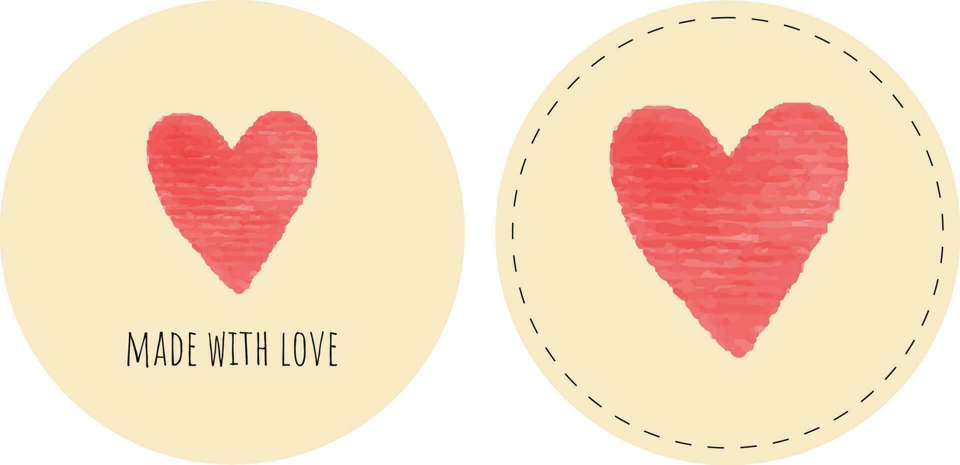 label, sticker handmade, for business, made with love, round label sticker vector
