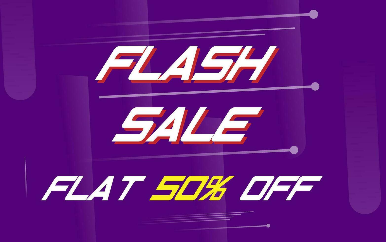 Flat off offer banner design with text Flash Sale. vector