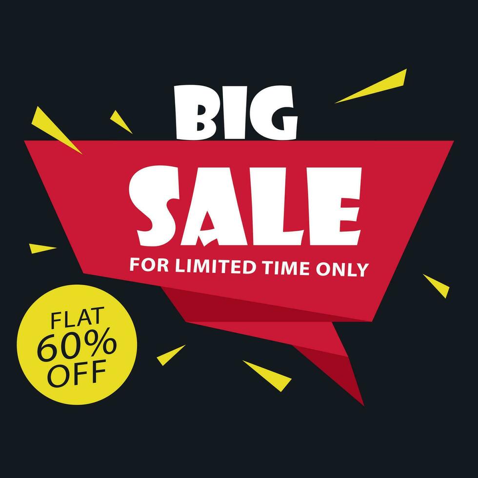 Text Big Sale for Limited Time Only, Flat Off Offer Template or Poster Design. 25315112 Vector