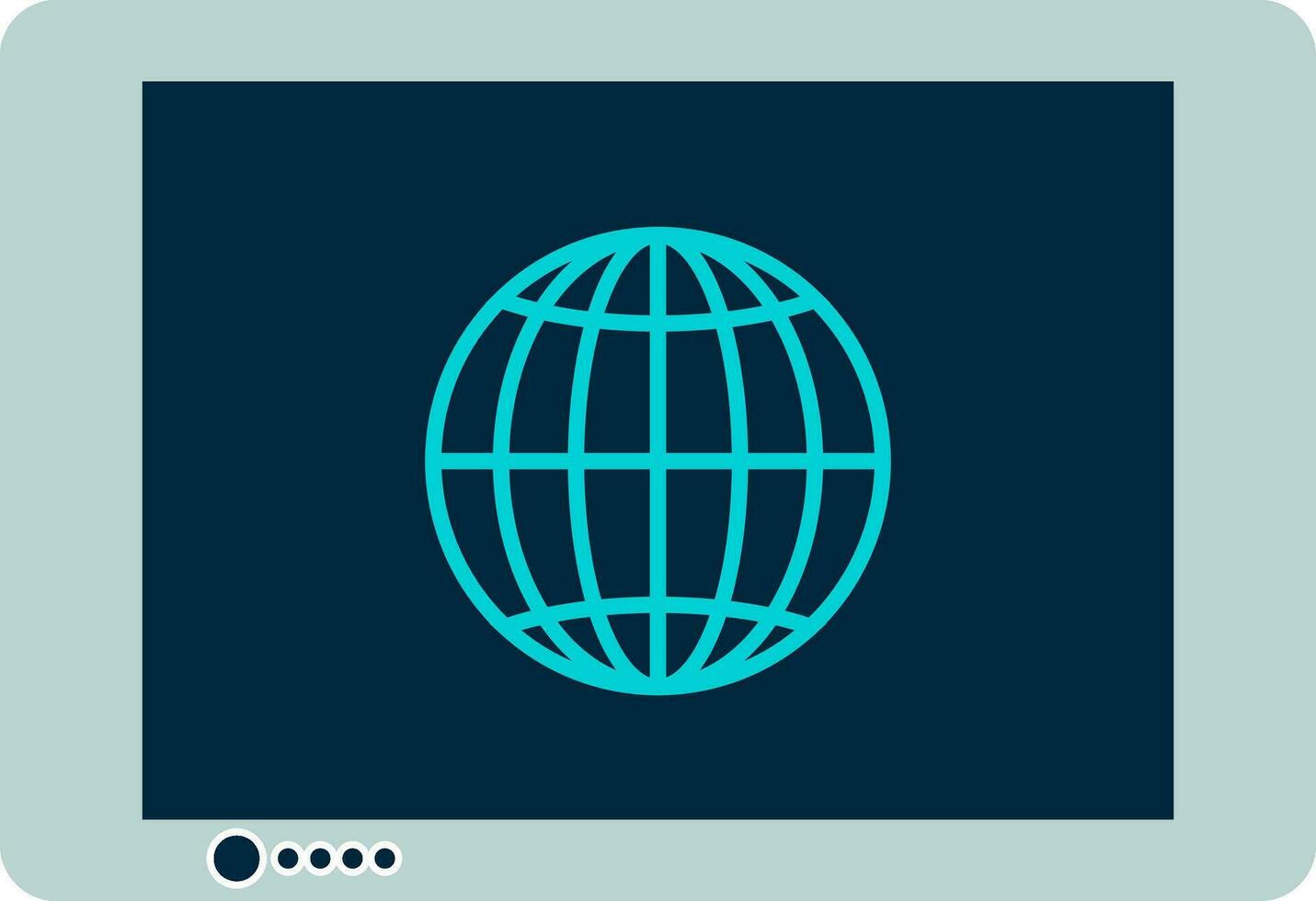plano estilo ilustración de global en tableta. vector