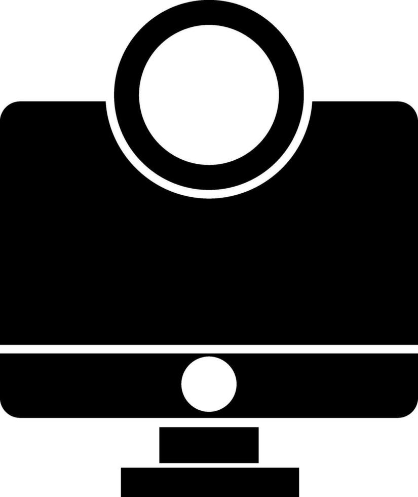 Bitcoin with Desktop icon for Digital payment concept. vector