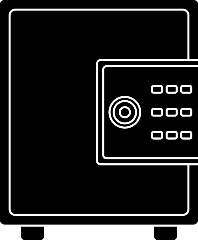 Locked vault safe in black and white color. vector