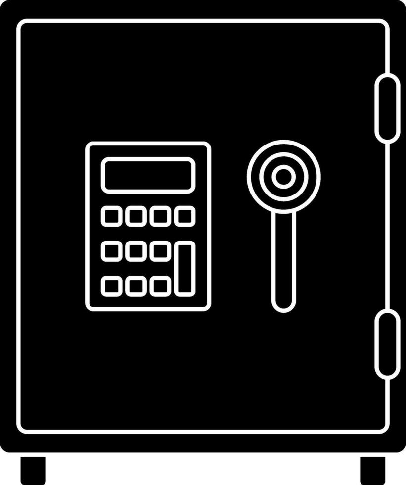 Locked vault safe in black and white color. vector