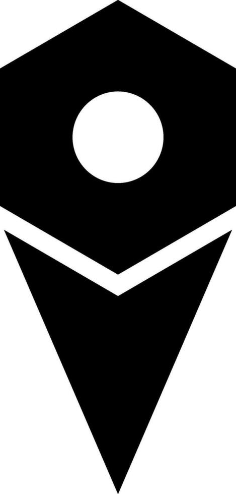 Black and white icon of map pin in flat style. vector