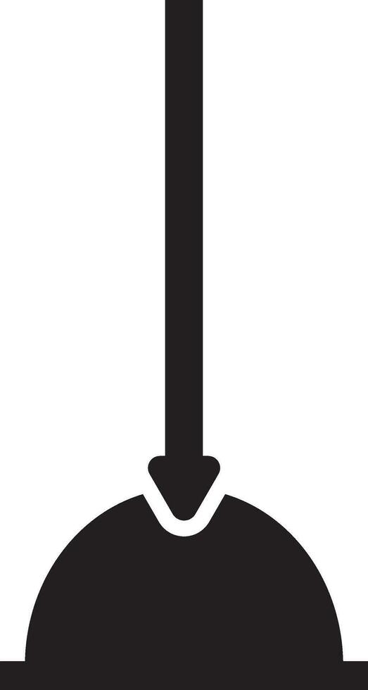 Flat style plumbing plunger in black color. vector