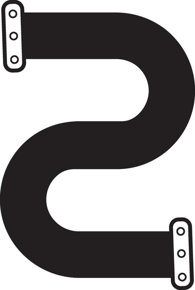 Black and White pipe in flat style. vector