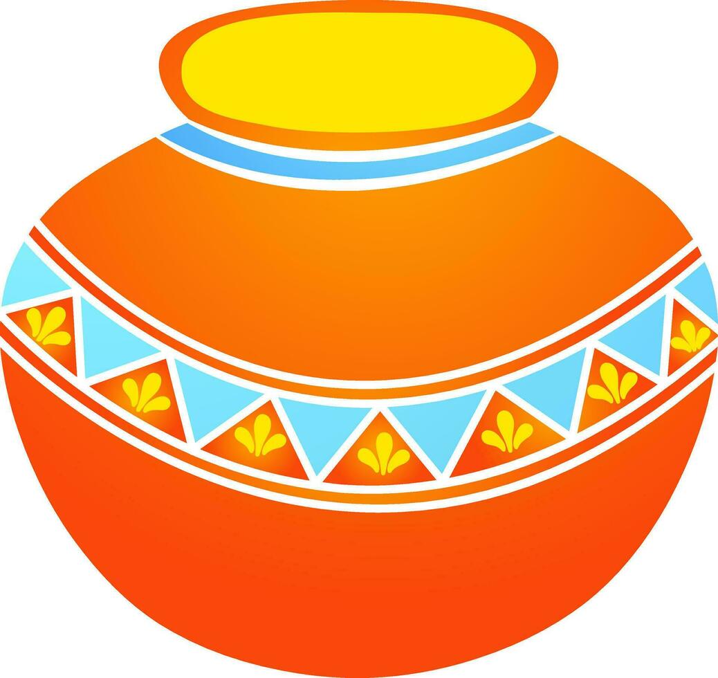 Mud pot illustration in flat style. vector