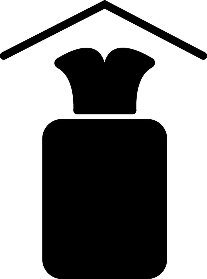 Flat style black gas cylinder. vector