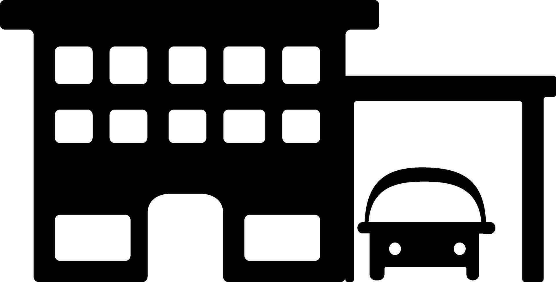 Black and white garage. vector