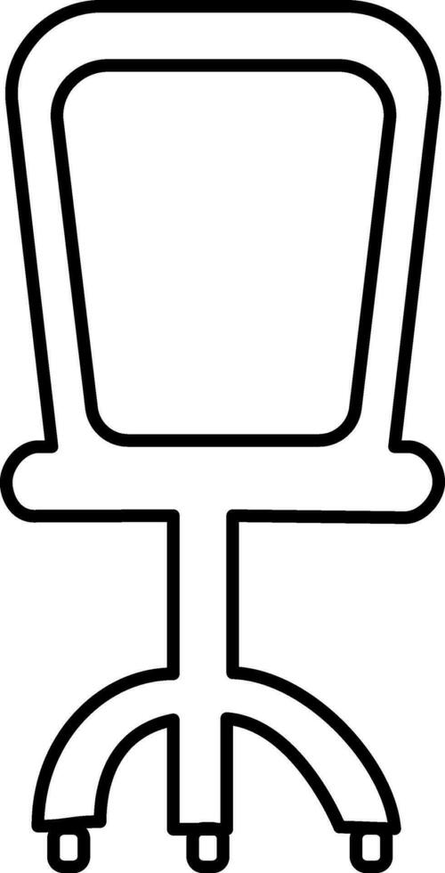 Black line art illustration of a office chair. vector