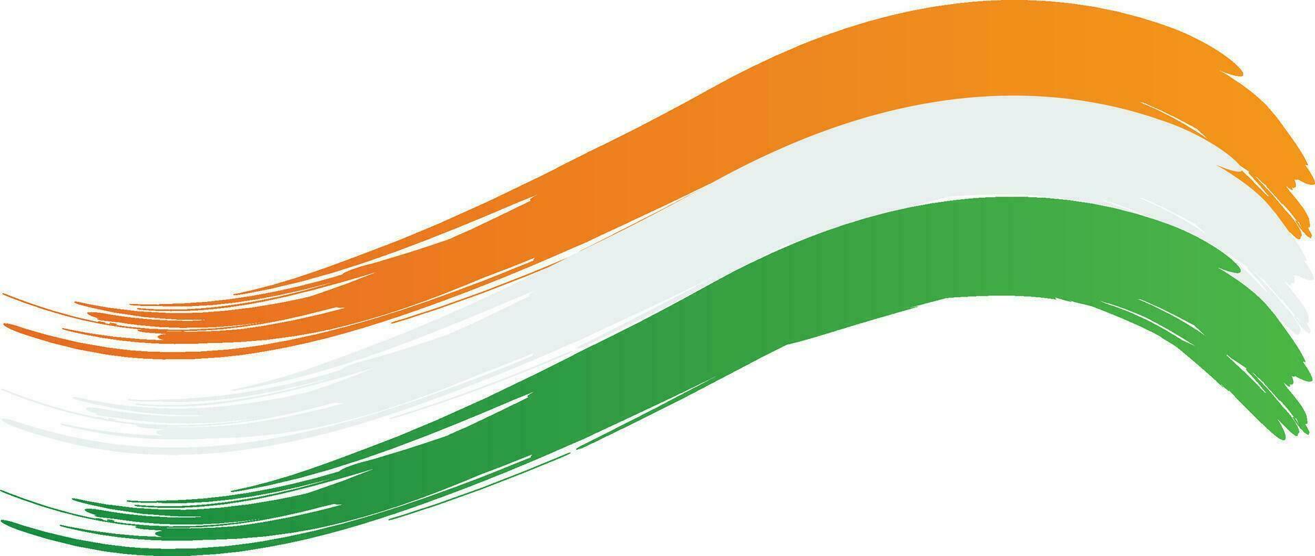 Indian flag color painted waves. vector