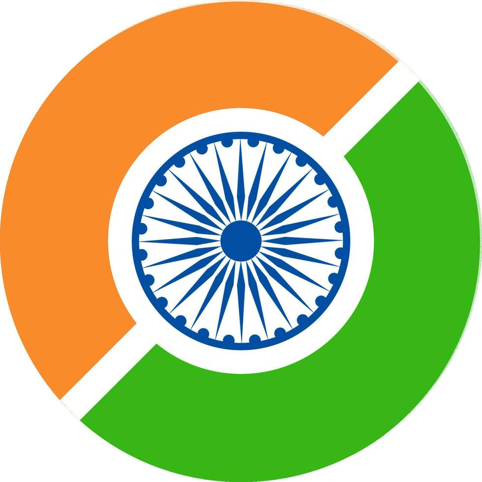 Indian National flag in circle shape. vector