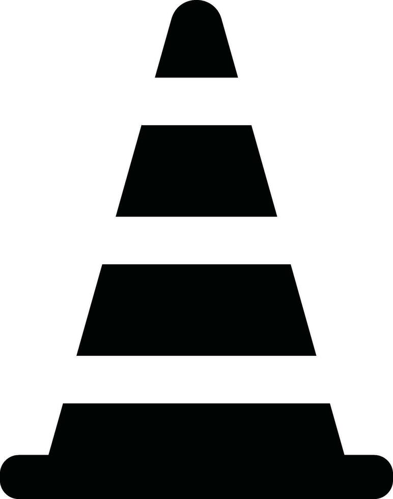 Illustration of traffic cone icon in flat design. vector