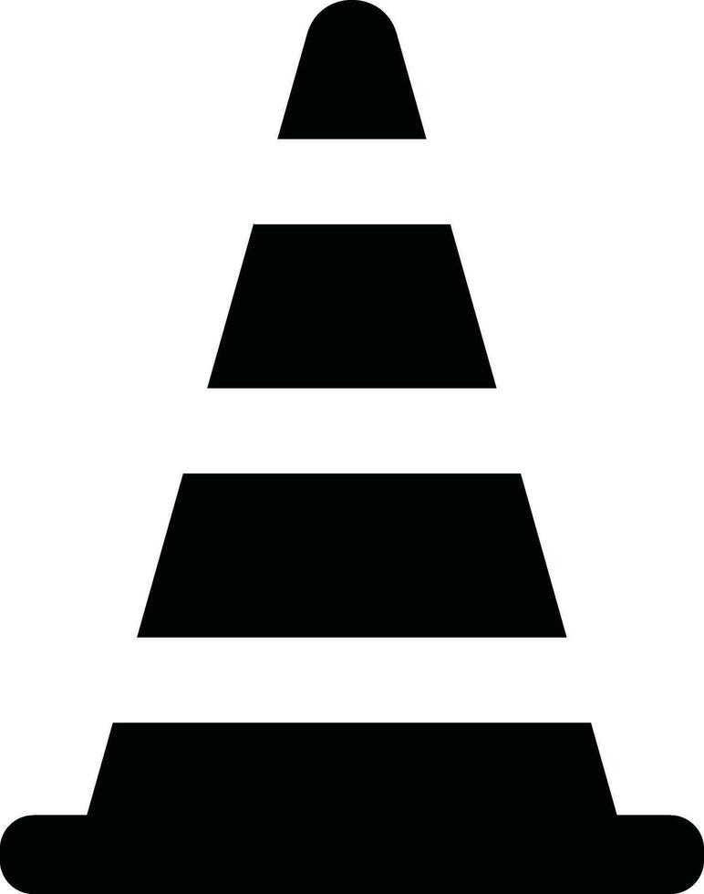 Illustration of traffic cone icon in flat design. vector