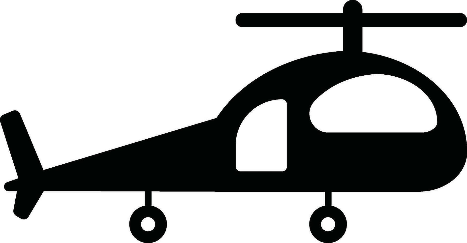 Black and White style of helicopter icon. vector