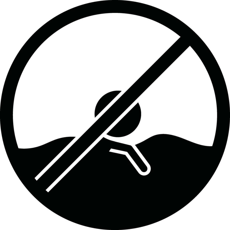 ilustración de No nadando firmar icono. vector