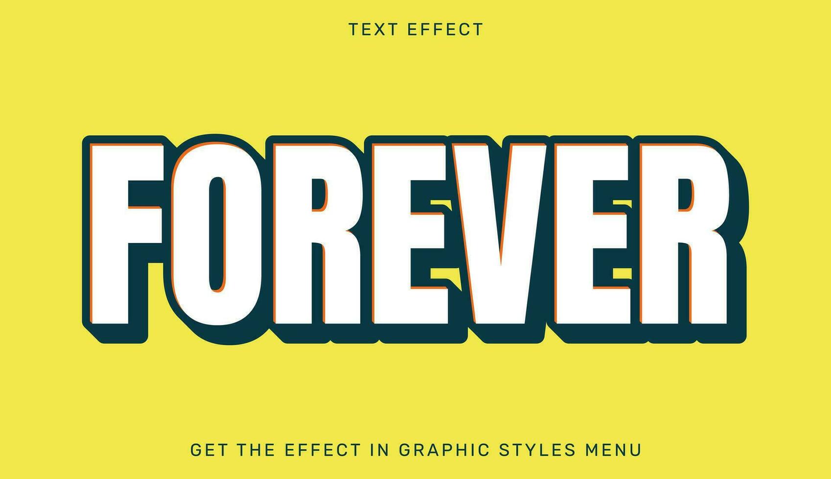 Forever editable text effect in 3d style. Text emblem for advertising, brand or business logo vector
