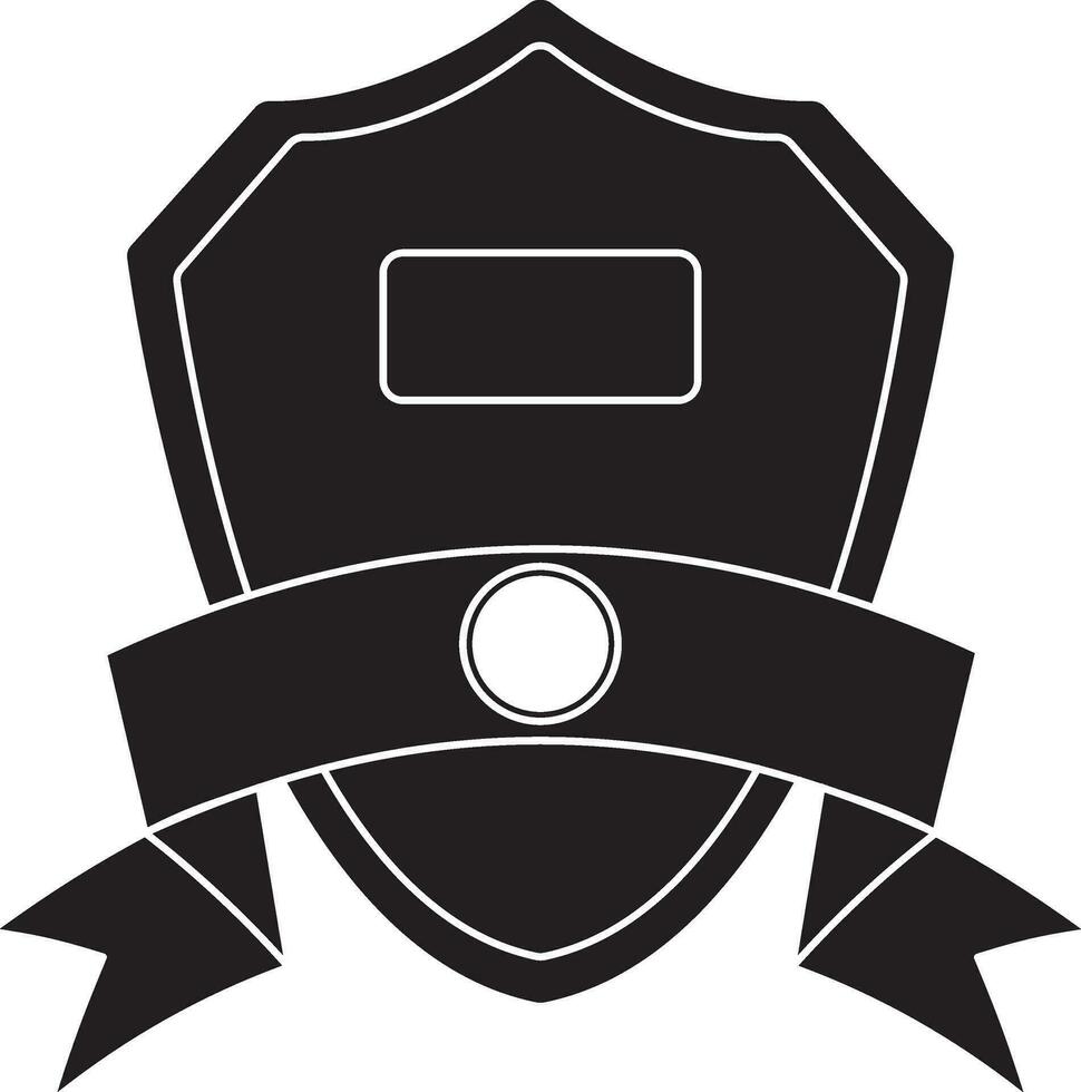 shield badge with ribbon. vector