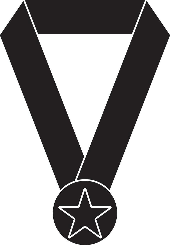 Star decorated medal with ribbon. vector