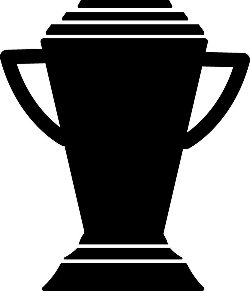 Black and White trophy cup award in flat style. vector