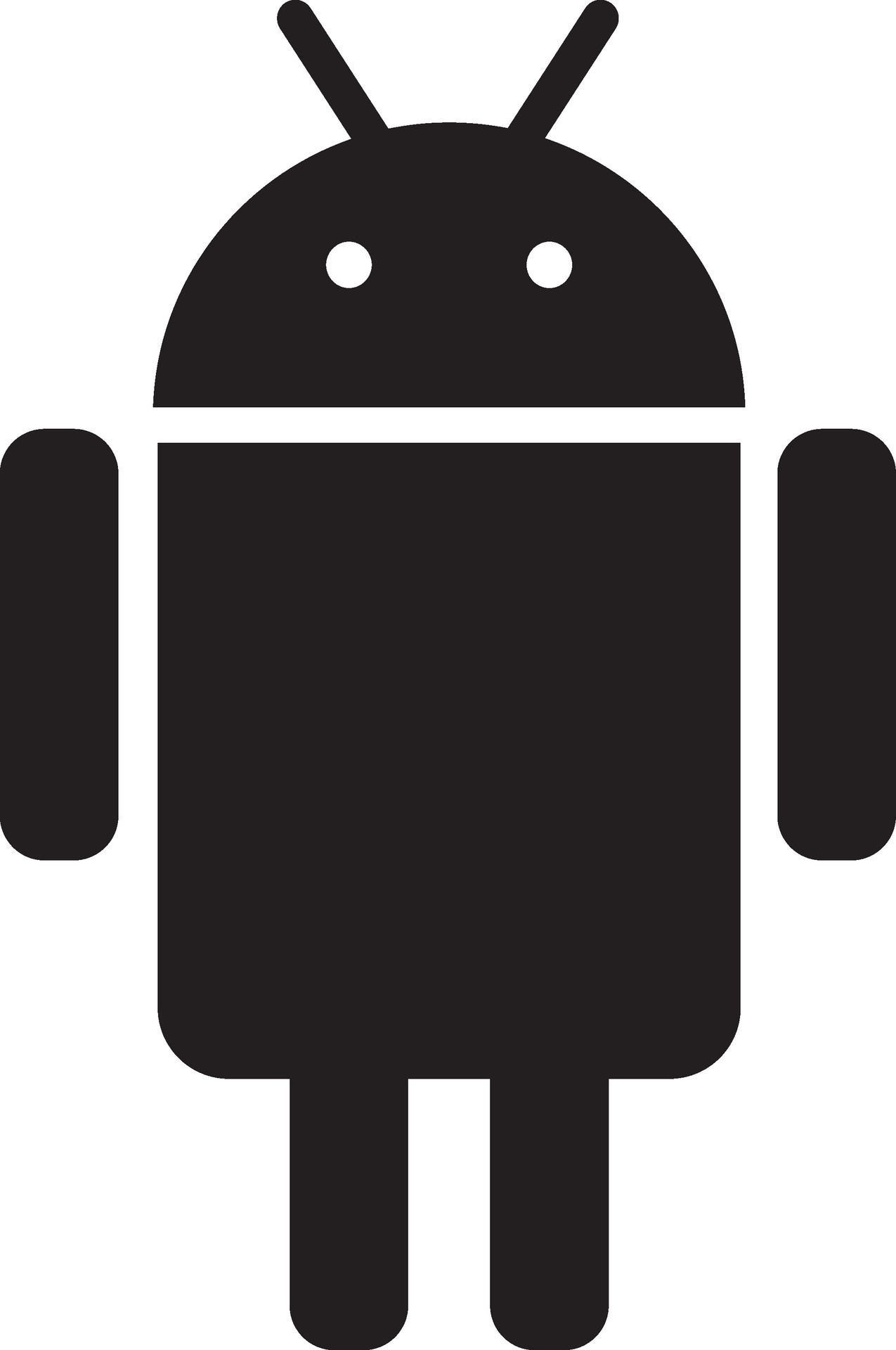 Black and White isolated android logo. 25315673 Vector Art at Vecteezy