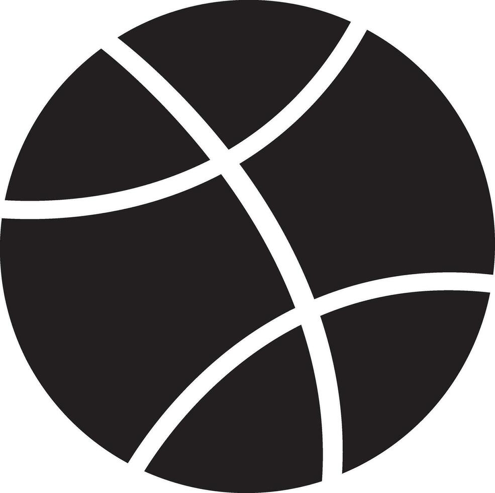 Black and White dribbble logo in flat style. vector