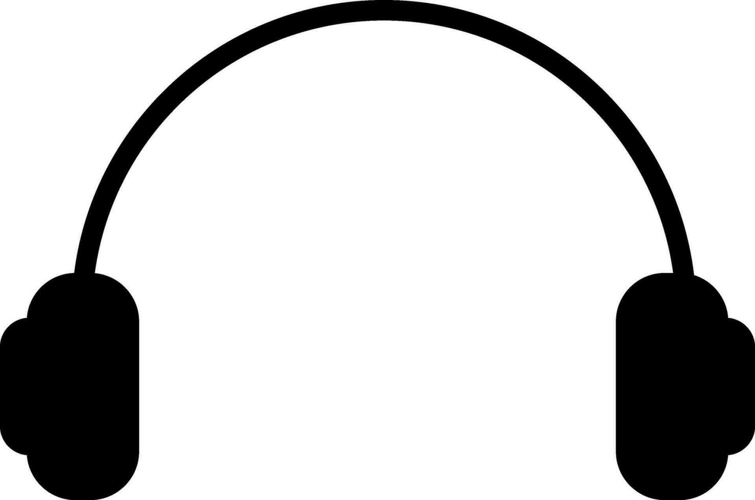 Black headphone on white background. vector