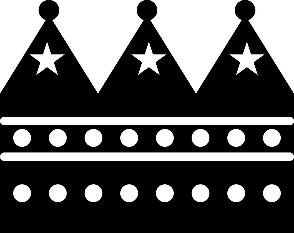 Stars decorated crown in flat style. vector