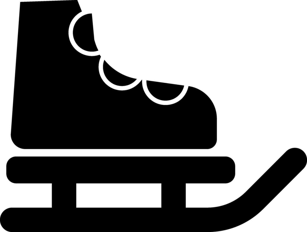 Ice skate shoe glyph icon. vector