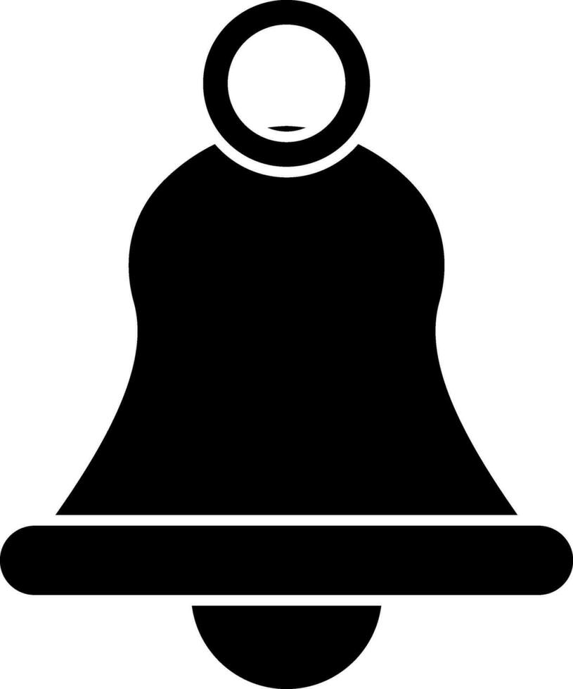 Black and White icon of Bell in flat style. vector