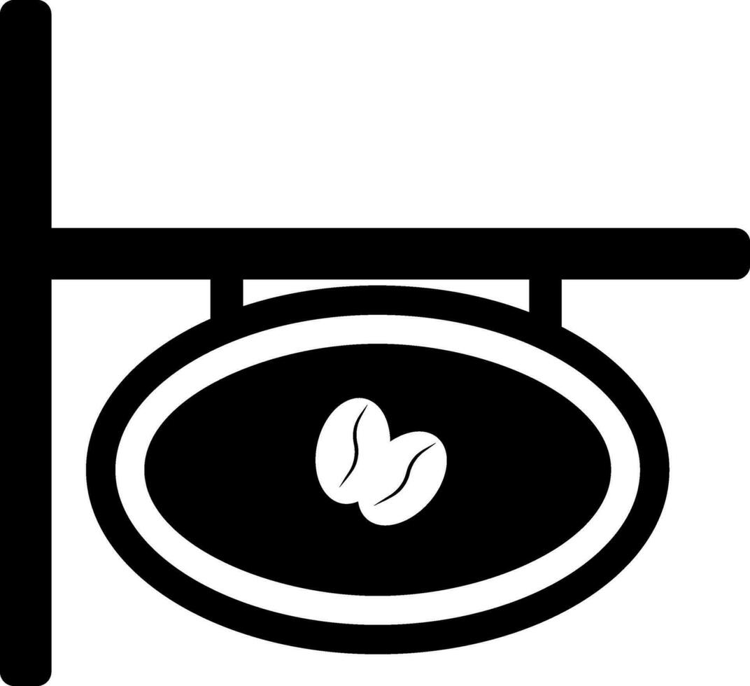 Black and White coffee shop sign in board. vector