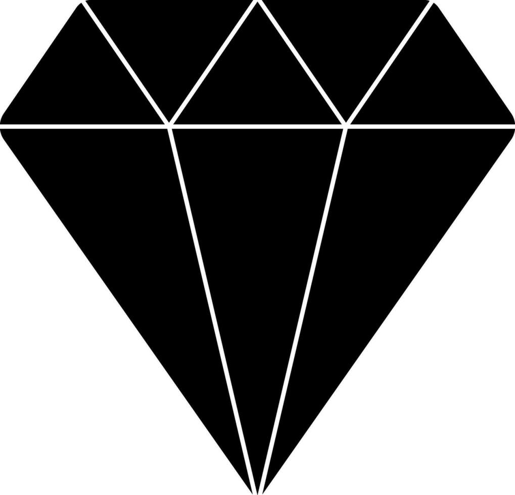 creativo diamante icono en negro y blanco estilo. vector