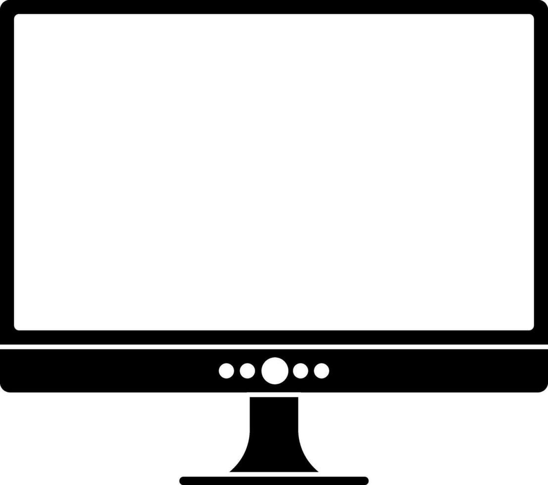 Icon of led television or monitor in Black and white. vector