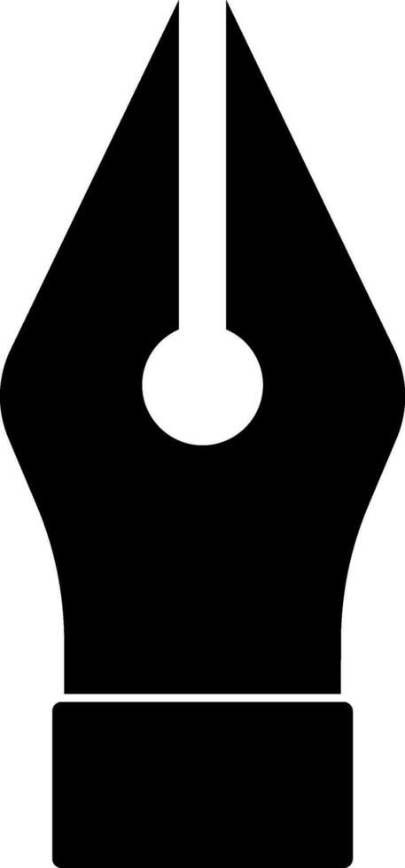 negro y blanco icono de fuente bolígrafo para escritura objetivo. vector