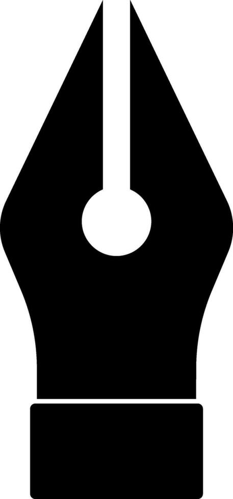 Black and white icon of fountain pen for writing purpose. vector