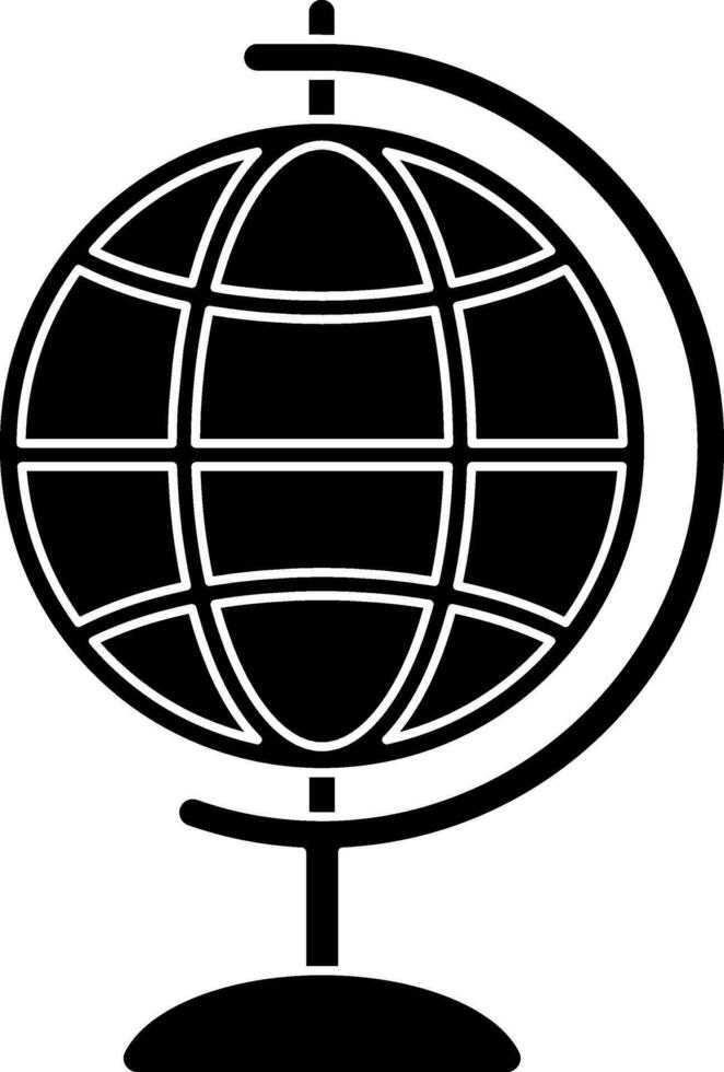 Globe icon with stand in illustration. vector
