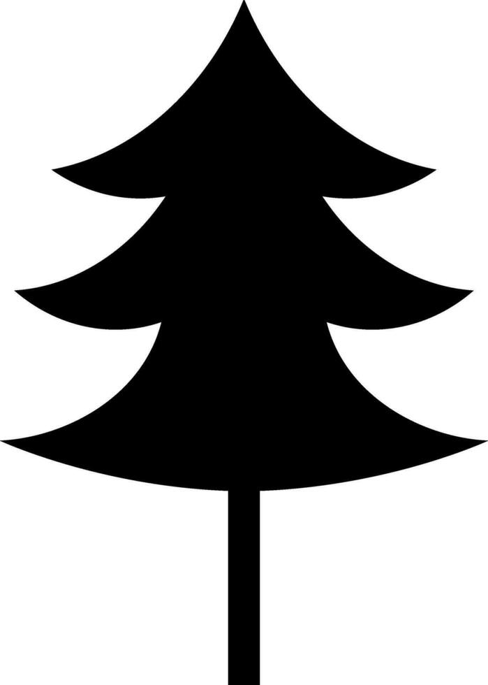 Black christmas tree on white background. vector